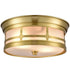 Modern 2-light Drum Gold  Metal with Matt Glass Flush Mount Ceiling Light Fixture